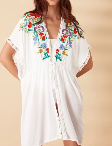 Kimono Accessorize, alb Alb