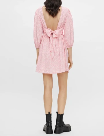 Rochie scurta Pieces, roz Roz