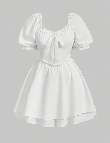 Rochie scurta SHEIN CURVE, alb Alb