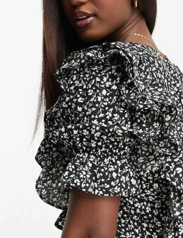 Rochie medie Monki, negru/alb Negru