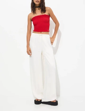 Pantaloni Pull&Bear, alb Alb