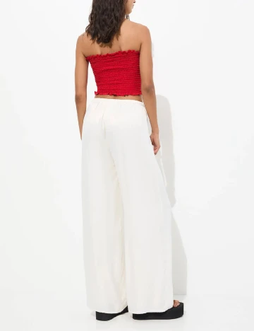 Pantaloni Pull&Bear, alb Alb