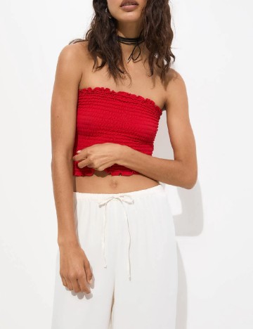 Pantaloni Pull&Bear, alb