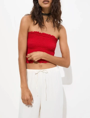 Pantaloni Pull&Bear, alb Alb