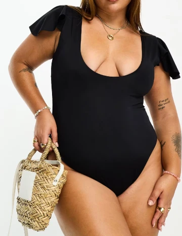 Costum de baie ASOS Curve, negru Negru