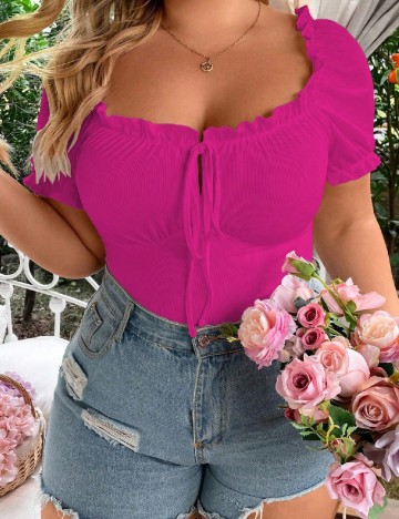 
						Tricou SHEIN CURVE, roz