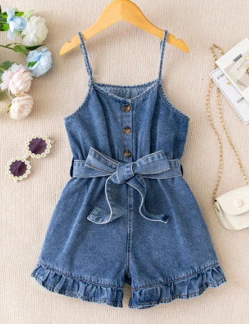 Salopeta Shein Kids, albastru Albastru