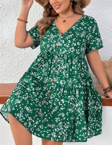 Rochie scurta SHEIN CURVE, verde