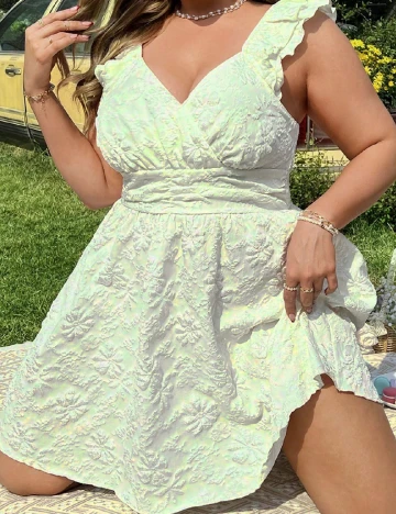 Rochie scurta SHEIN CURVE, ecru