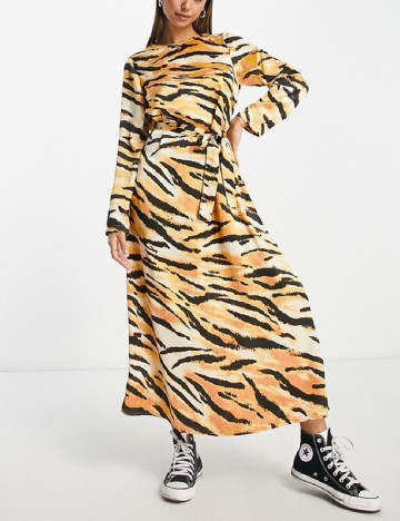 
						Rochie lunga Pieces, portocaliu
