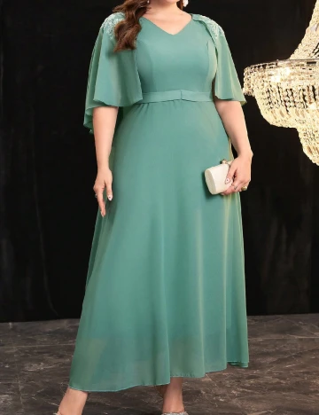 Rochie lunga SHEIN CURVE, turcoaz Verde