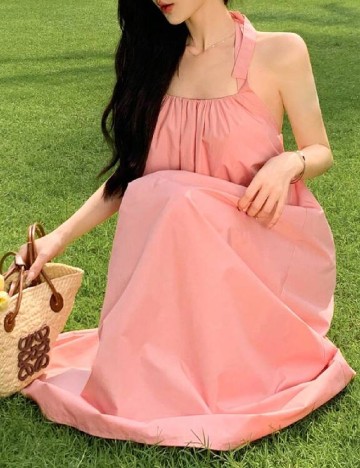 Rochie lunga Dazy, roz