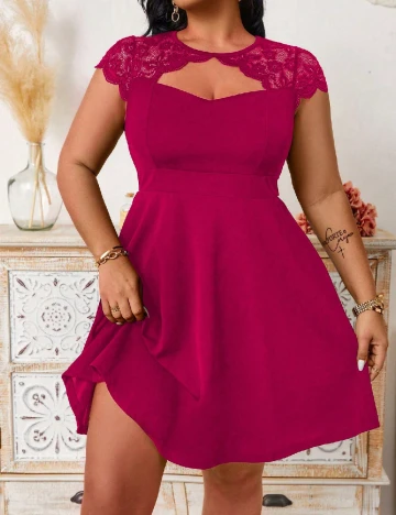 Rochie scurta SHEIN CURVE, roz