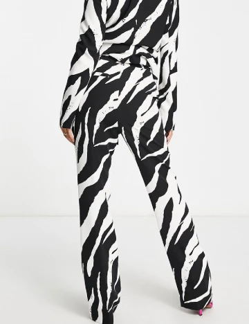 Pantaloni 4TH&Reckless, alb/negru Negru