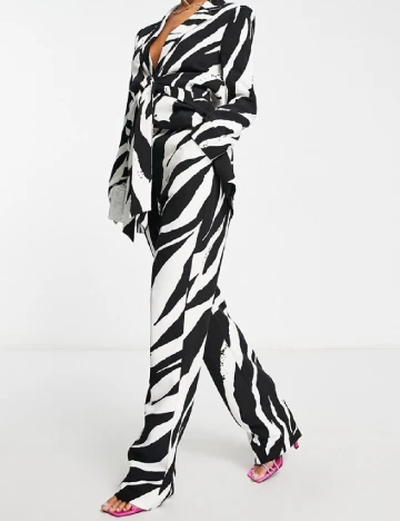 Pantaloni 4TH&Reckless, alb/negru Negru