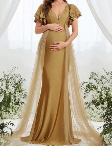 Rochie lunga SHEIN Maternity, maro
