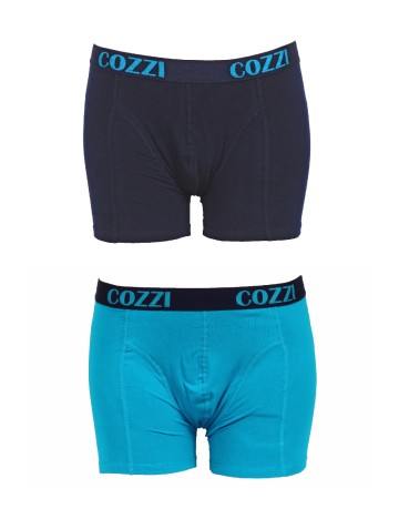 
						Set Boxeri 2 perechi Cozzi, albastru/bleumarin