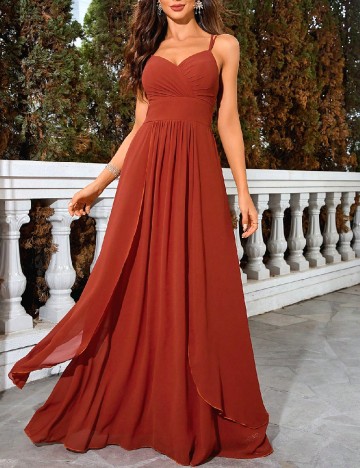 
						Rochie lunga SHEIN, caramiziu