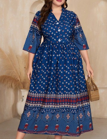 
						Rochie lunga SHEIN CURVE, albastru