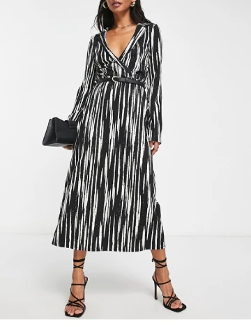 Rochie medie ASOS, negru/alb