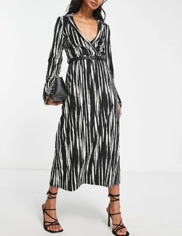 Rochie medie ASOS, negru/alb