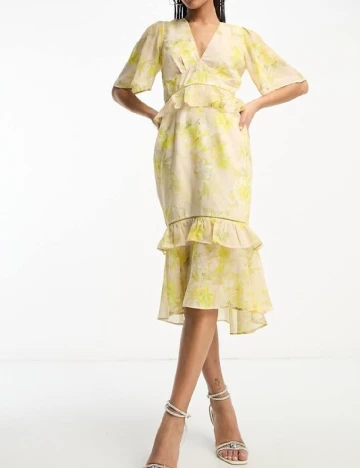 Rochie medie Hope & Ivy, galben Galben