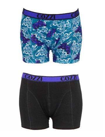 
						Set Boxeri 2 perechi Cozzi, albastru/negru