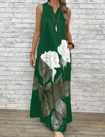 Rochie lunga Emery Rose, verde Verde