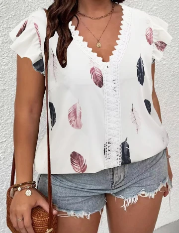 Bluza SHEIN CURVE, alb