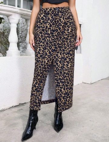 
						Fusta SHEIN, animal print