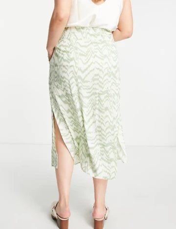 Fusta ASOS Curve, crem/verde