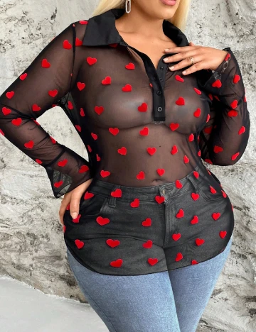Bluza SHEIN CURVE, negru Negru