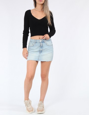 
						Fusta Pull&Bear, albastru