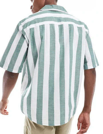 Camasa Oversize Only, alb/verde