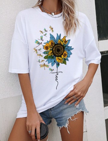 
						Tricou SHEIN, alb