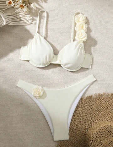 Costum de baie SHEIN, ecru Alb