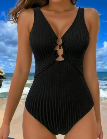 Costum de baie SHEIN, negru Negru