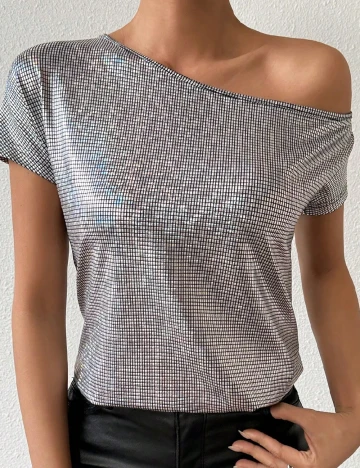 Tricou SHEIN, argintiu Gri