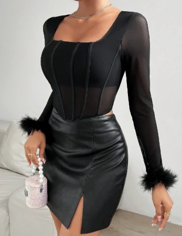 Top SHEIN, negru Negru