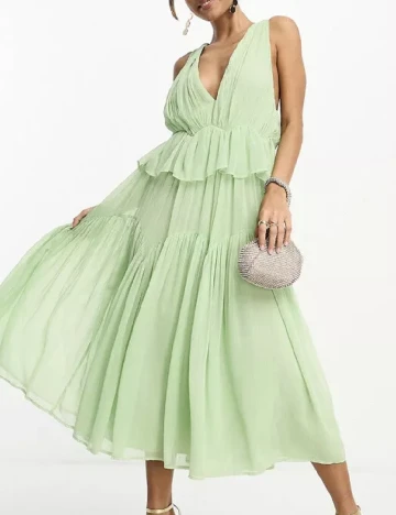 Rochie medie ASOS, verde Verde