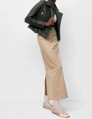 Fusta Pull&Bear, bej Crem