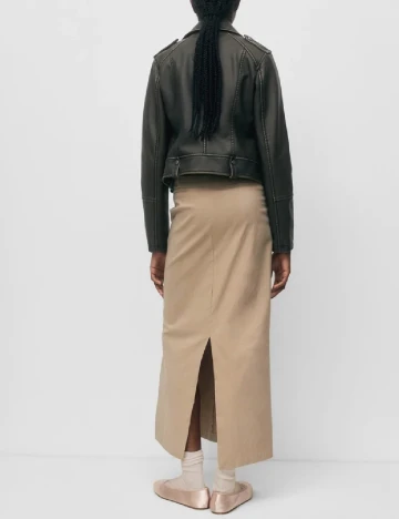 Fusta Pull&Bear, bej Crem