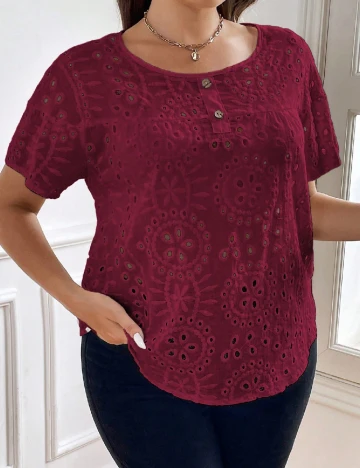 Bluza SHEIN CURVE, grena Rosu