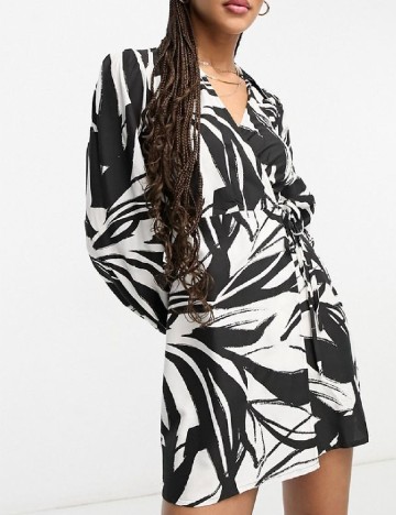 
						Rochie scurta New look, alb/negru