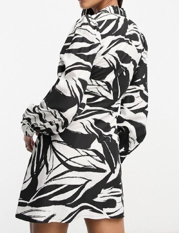 Rochie scurta New look, alb/negru