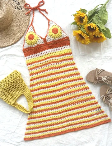 Rochie de plaja SHEIN, galben/portocaliu