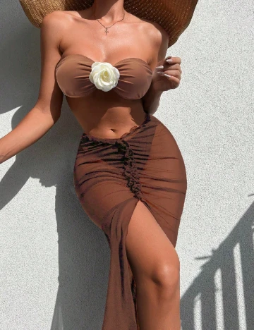 Costum de baie SHEIN, maro