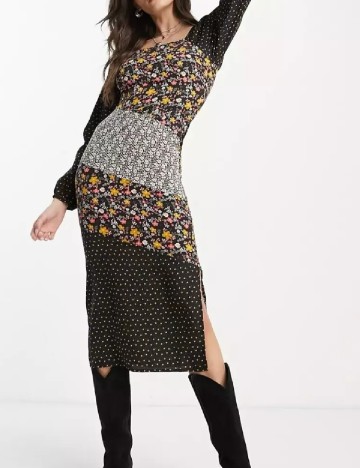 Rochie medie Violet Romance, mix culori
