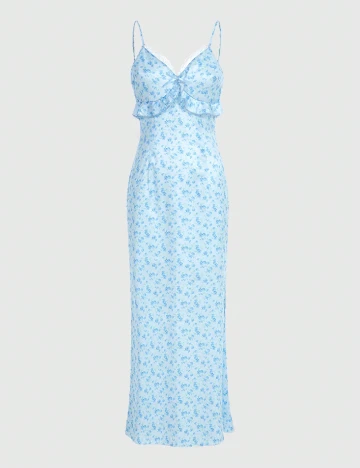 Rochie lunga Plus Size Romwe, albastru Albastru