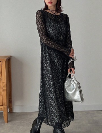 
						Rochie lunga Friful, negru